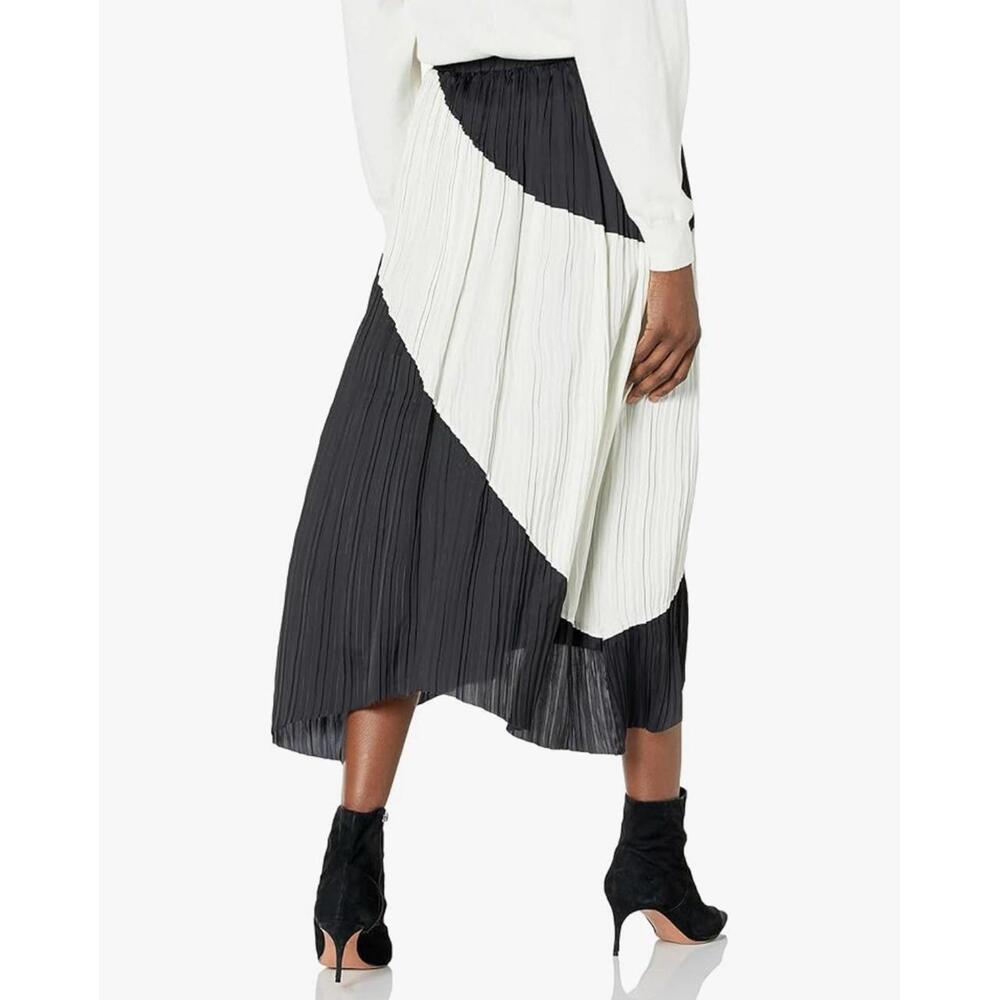 Women’s Ramy Brook Women's Midi Adena Skirt Size Large L Geometric Ivory Black - Picture 2 of 10
